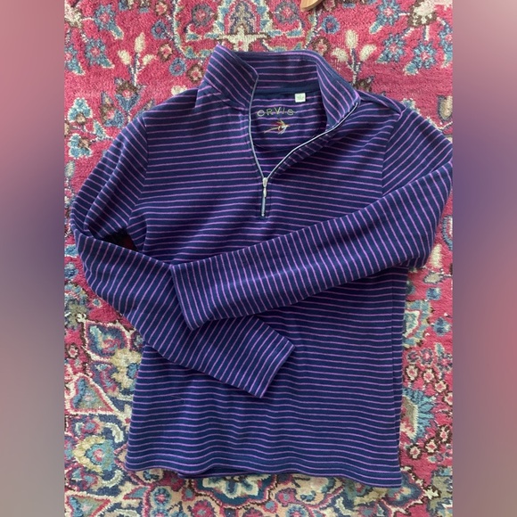 Orvis Tops - Orvis 100% Cotton Striped Quarter Zip Women’s Sweatshirt, Size Small